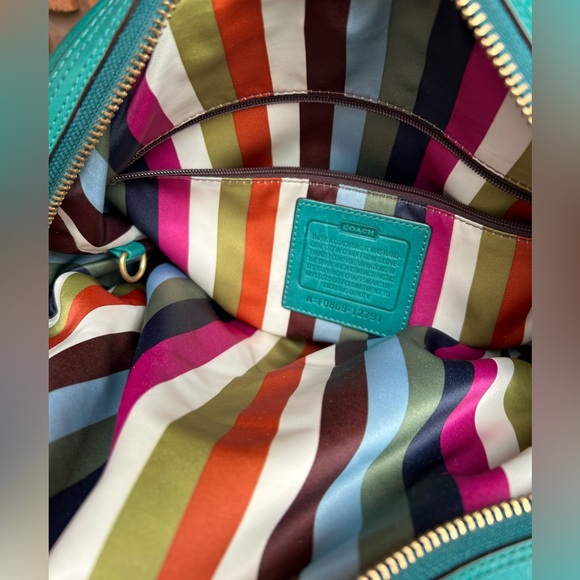 Coach Bleecker Street Limited Edition Legacy Peyton Leather Satchel Teal Green - Picture 9 of 11